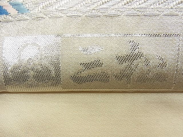 平和屋着物■六通柄袋帯 若松葉文 金銀糸 逸品 n-fn0212