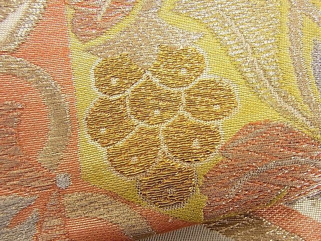 平和屋着物■六通柄袋帯 亀甲葡萄蔦の葉文 金銀糸 逸品 n-fn0506