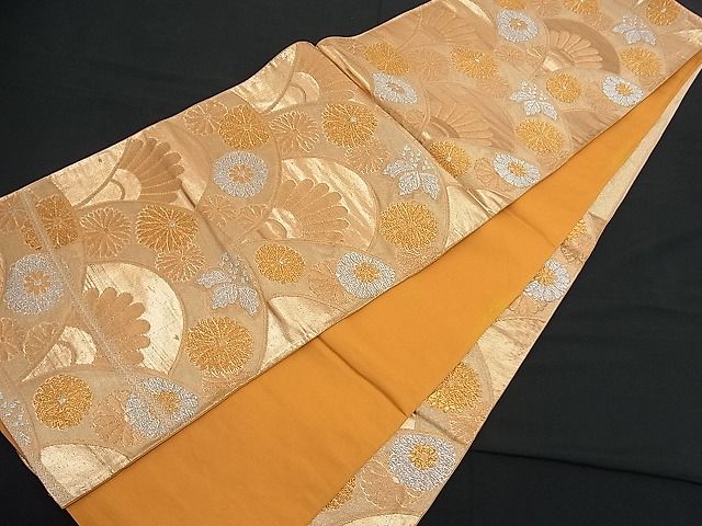 平和屋着物■六通柄袋帯 花青海波 金銀糸 逸品 n-fn0510