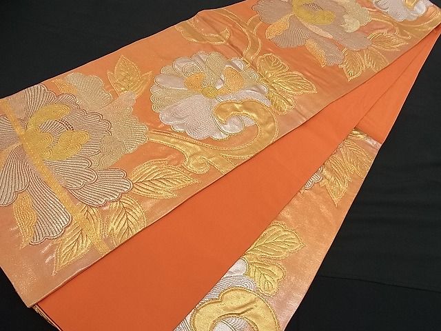 平和屋着物■六通柄袋帯 更紗花唐草文 金銀糸 逸品 n-fn0511