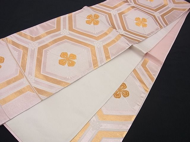 平和屋着物■西陣 六通柄袋帯 唐織 亀甲若松葉花文 金糸 逸品 n-fn0721