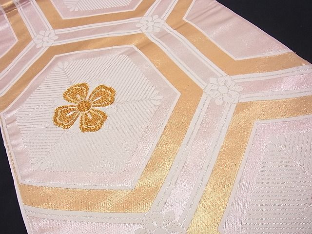 平和屋着物■西陣 六通柄袋帯 唐織 亀甲若松葉花文 金糸 逸品 n-fn0721