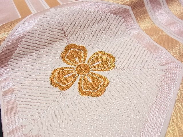 平和屋着物■西陣 六通柄袋帯 唐織 亀甲若松葉花文 金糸 逸品 n-fn0721