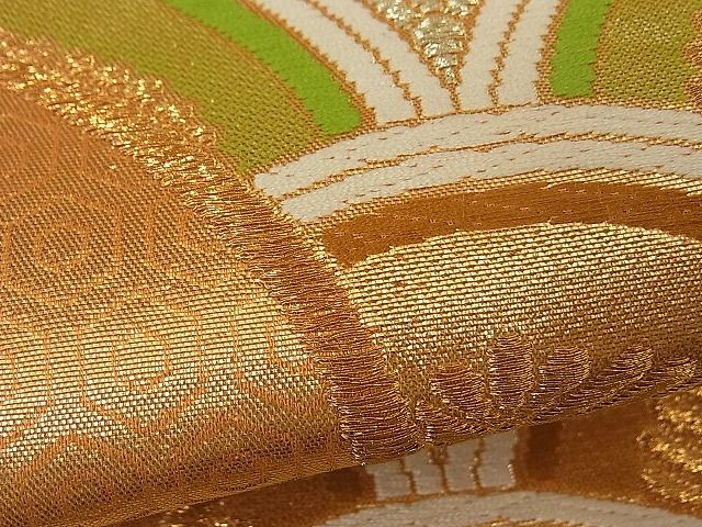 平和屋着物■六通柄袋帯 唐織 若松葉青海波 金糸 逸品 n-fw0947