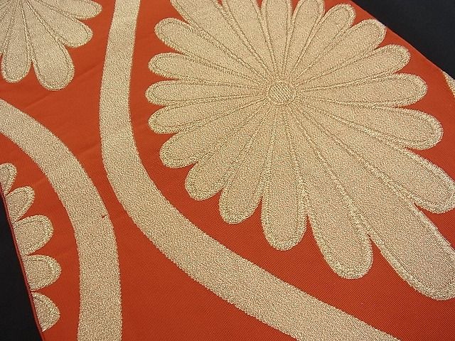平和屋着物■六通柄袋帯 立涌花文 金糸 逸品 n-fw1128