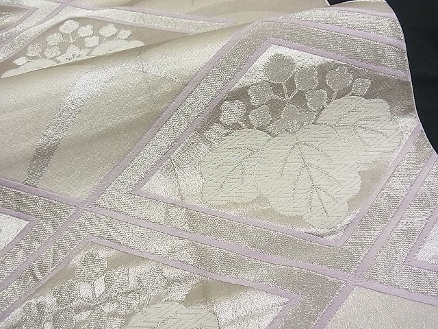 平和屋着物■六通柄袋帯 唐織 五三の桐菱文 銀糸 逸品 n-fw1193