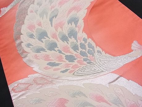 平和屋着物■六通柄袋帯 唐織 孔雀文 銀糸 逸品 n-fw1247