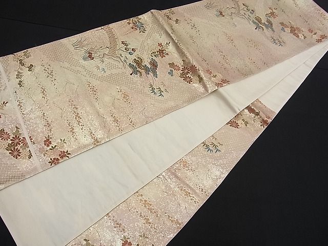 平和屋着物■六通柄袋帯 唐織 御所小袖錦 金糸 逸品 n-fw1427