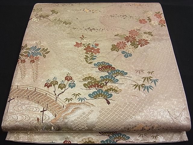 平和屋着物■六通柄袋帯 唐織 御所小袖錦 金糸 逸品 n-fw1427