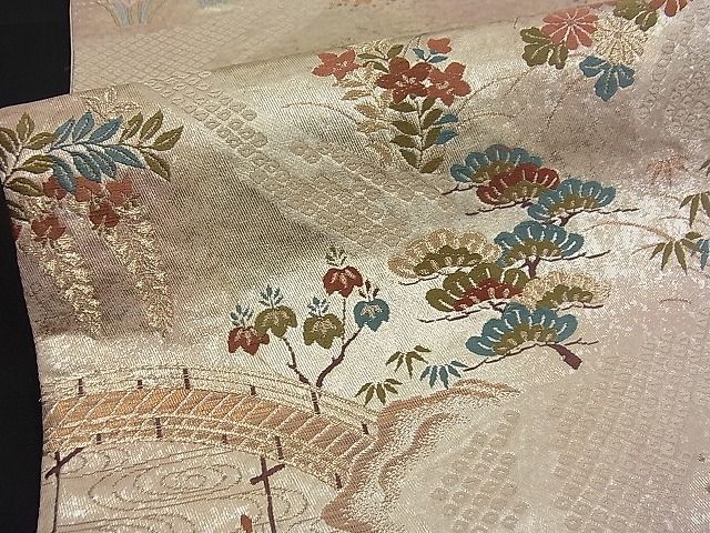平和屋着物■六通柄袋帯 唐織 御所小袖錦 金糸 逸品 n-fw1427