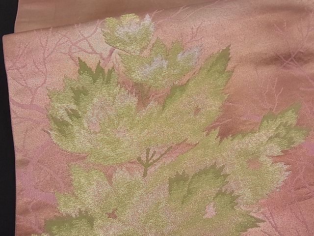 平和屋着物■六通柄袋帯 枝葉文 金銀糸 逸品 n-fw1654