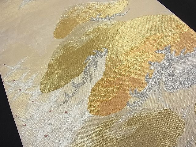 平和屋着物■六通柄袋帯 飛鶴松文 金銀糸 逸品 n-fw1704