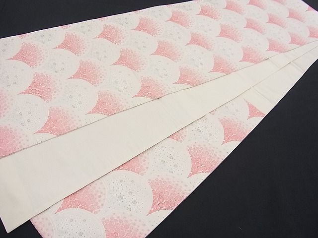 平和屋着物■六通柄袋帯 唐織 青海波花文 銀糸 逸品 n-fw1887