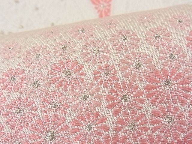 平和屋着物■六通柄袋帯 唐織 青海波花文 銀糸 逸品 n-fw1887