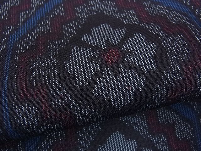 平和屋着物■上質なお召 吉祥花文 逸品 n-fw2049