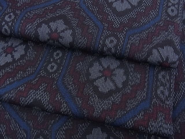 平和屋着物■上質なお召 吉祥花文 逸品 n-fw2049