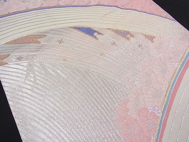 平和屋着物■六通柄袋帯 唐織 吉祥花文 金銀糸 逸品 n-fw2143