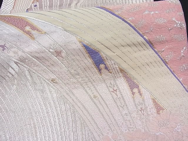 平和屋着物■六通柄袋帯 唐織 吉祥花文 金銀糸 逸品 n-fw2143