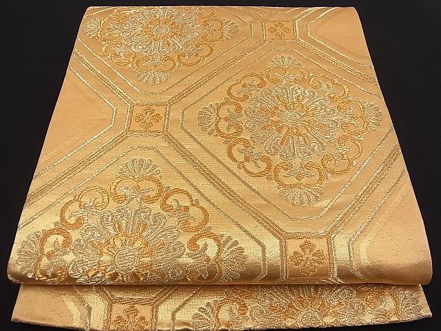 平和屋着物■六通柄袋帯 蜀江花唐草文 金糸 逸品 n-fw2149