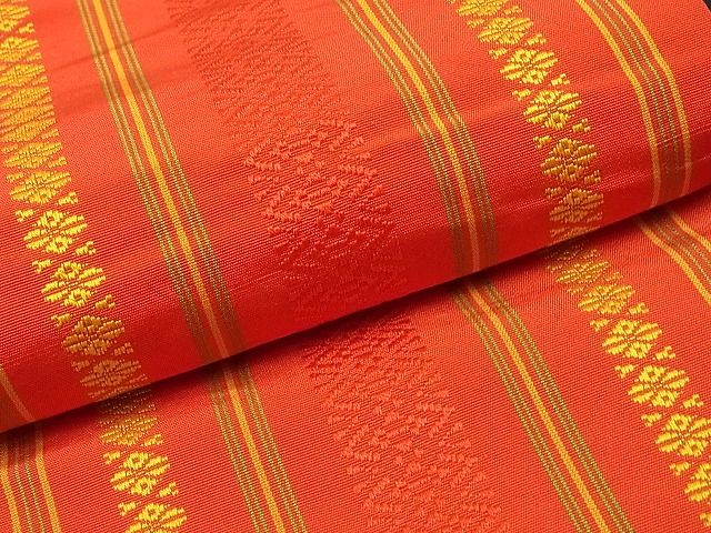 平和屋着物■本場筑前博多織 半幅帯 献上文 逸品 ga1170
