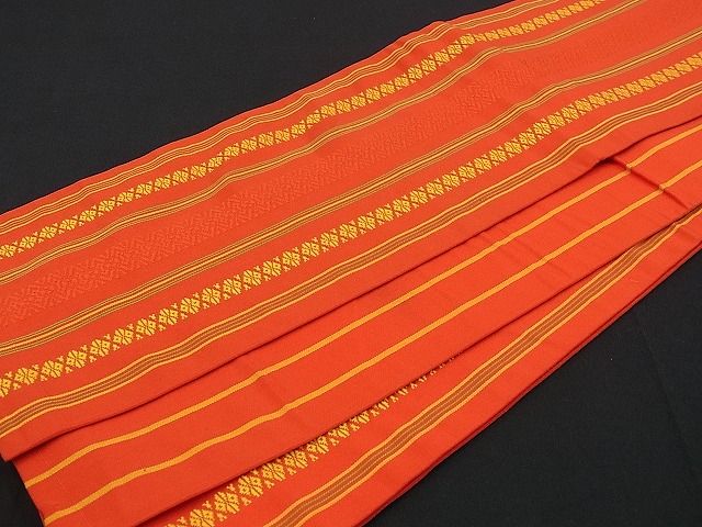 平和屋着物■本場筑前博多織 半幅帯 献上文 逸品 ga1170