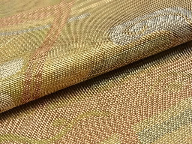 平和屋着物■六通柄袋帯 幾何学文様 金糸 逸品 ga1337