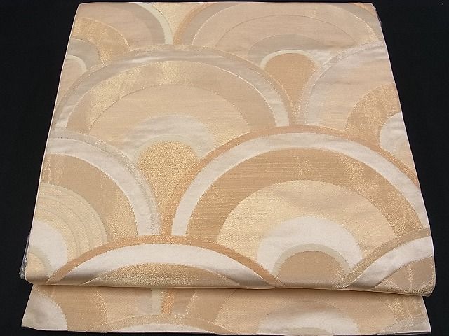 平和屋着物■六通柄袋帯 青海波 金糸 逸品 ga1358