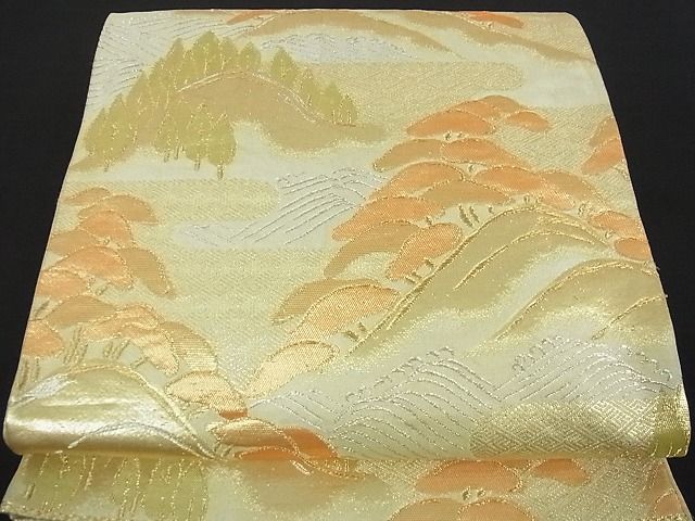 平和屋着物■六通柄袋帯 霞取り吉祥松文 金銀糸 逸品 ga1638