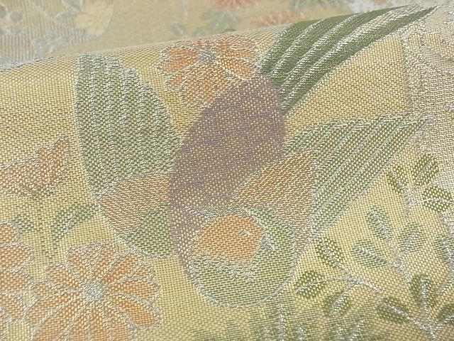 平和屋着物■佐賀錦 六通柄袋帯 吉祥花鳥文 金銀糸 逸品 ga1639