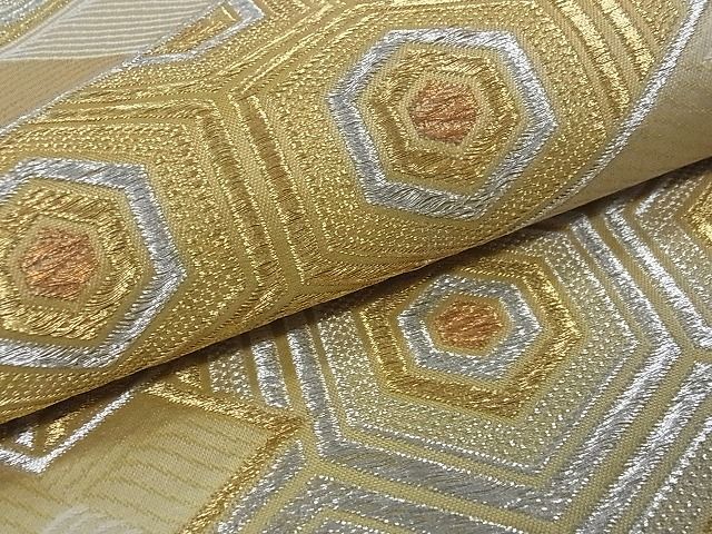 平和屋着物■六通柄袋帯 亀甲文 金銀糸 逸品 ga1679
