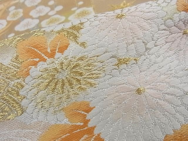 平和屋着物■六通柄袋帯 亀甲飛鶴花文 金銀糸 逸品 ga1737