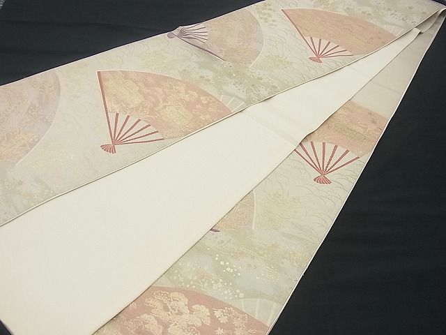 平和屋着物■六通柄袋帯 扇面御所解文 金糸 逸品 n-gh1657