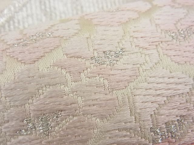 平和屋着物■六通柄袋帯 唐織 檜垣小花尽くし 銀糸 逸品 n-gh1681
