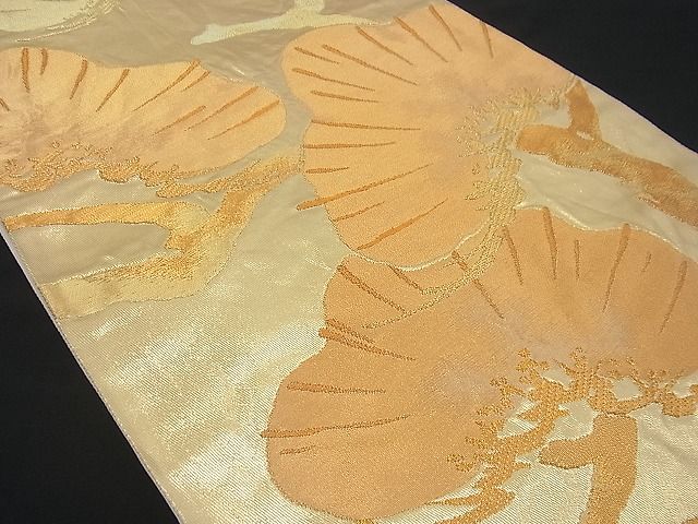 平和屋着物■六通柄袋帯 ふくれ織 松 金糸 逸品 n-gh1724