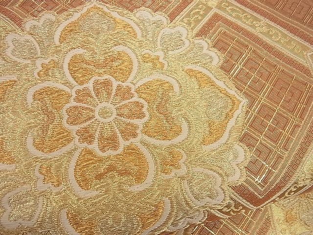 平和屋着物■佐賀錦 六通柄袋帯 正倉院蜀江花文 金糸 逸品 n-gh1731