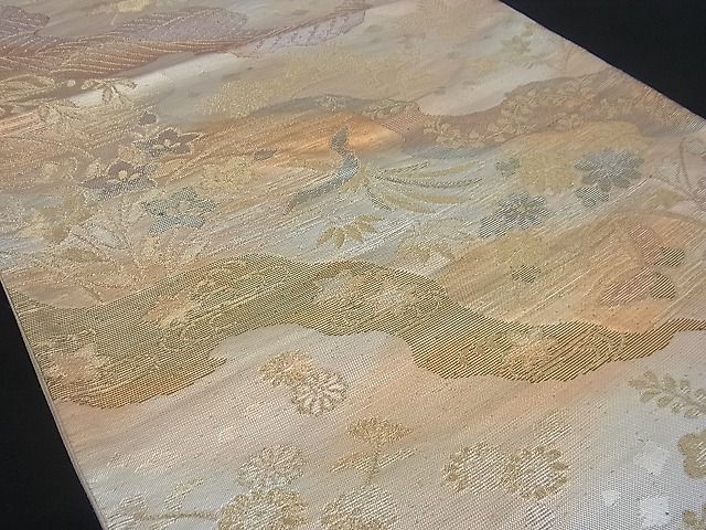 平和屋着物■六通柄袋帯 流水鳳凰花蝶文 金銀糸 逸品 n-gh1749