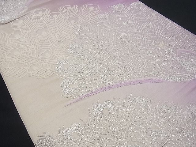 平和屋着物■六通柄袋帯 唐織 孔雀文 銀糸 逸品 n-gh1757