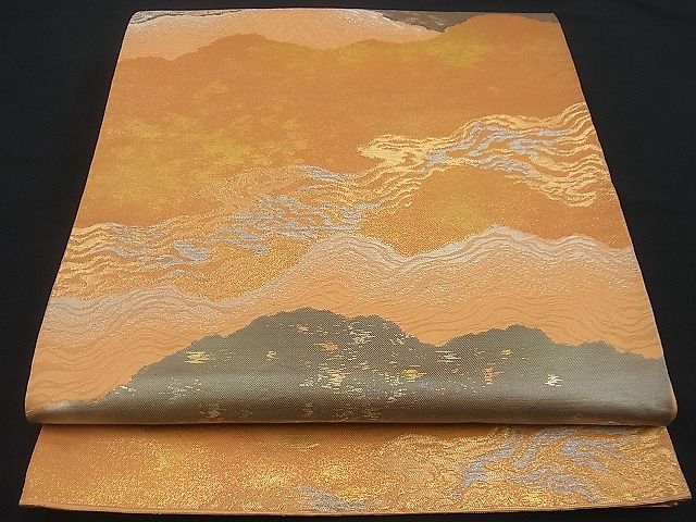 平和屋着物■六通柄袋帯 遠山霞文 金銀糸 逸品 n-gh1772