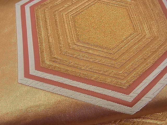 平和屋着物■六通柄袋帯 唐織 亀甲文 金糸 逸品 n-gh1792