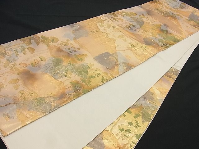 平和屋着物■六通柄袋帯 ふるさと 金糸 逸品 n-gt1215