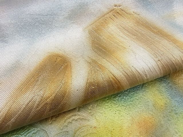平和屋着物■六通太鼓柄袋帯 手描き 地紋起こし 重ね山風景文 逸品 n-gt1747