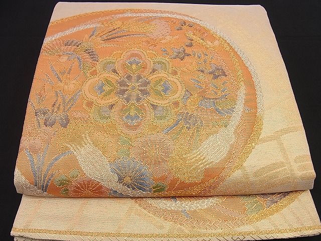 平和屋着物■本箔佐賀錦 六通柄袋帯 鳳凰吉祥花丸文 金糸 逸品 n-gt1767