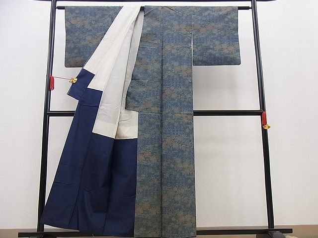 平和屋着物■上質な紬 吉祥花文 逸品 n-gt2000