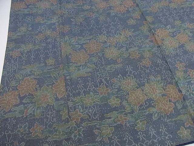 平和屋着物■上質な紬 吉祥花文 逸品 n-gt2000