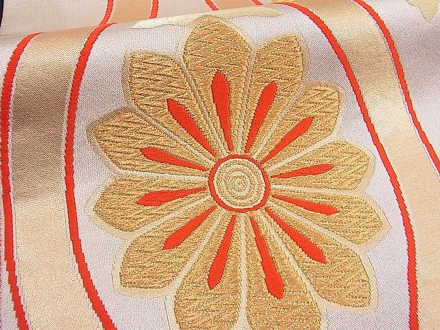 平和屋着物■六通柄袋帯 立涌花文 金銀糸 逸品 n-hj2807