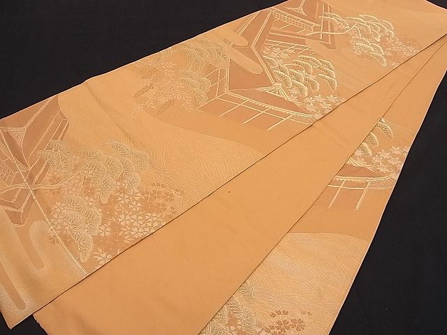 平和屋着物■六通柄袋帯 エ霞風景文 金糸 逸品 n-hj2811