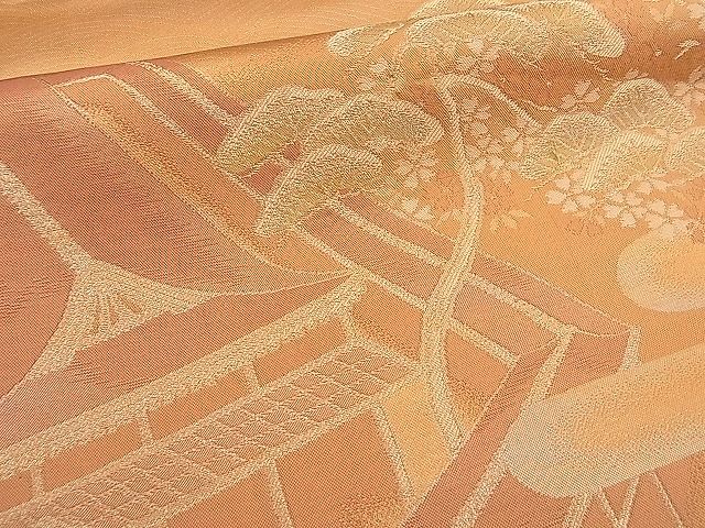 平和屋着物■六通柄袋帯 エ霞風景文 金糸 逸品 n-hj2811