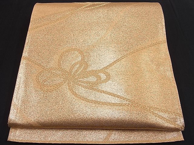 平和屋着物■六通柄袋帯 結び紐文 金糸 逸品 n-hj2837