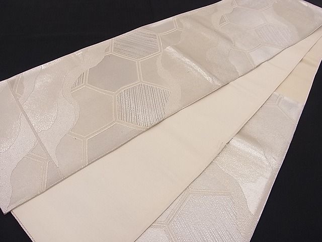 平和屋着物■六通柄袋帯 道長亀甲文 銀糸 逸品 n-hj2842