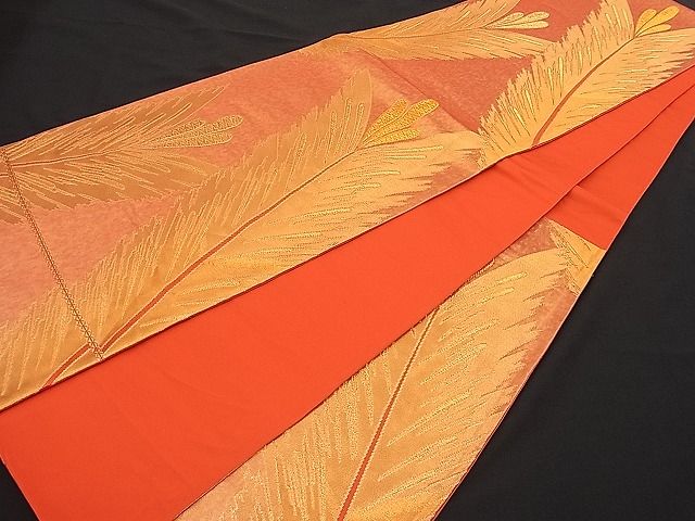 平和屋着物■六通柄袋帯 松葉 金糸 逸品 n-hj2938